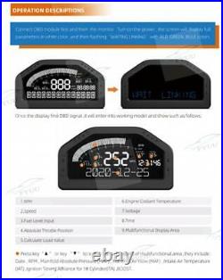 DO904 Sinco Tech Dashboard Race Display OBDll Bluetooth Gauge Multicolor Screen