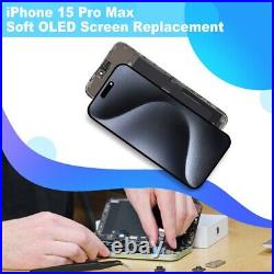 Digi4u For iPhone 15 Pro Max Soft OLED Display Digitizer Screen Replacement+Glue