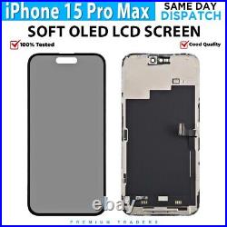 For iPhone 15 Pro Maxx LCD Soft OLED Display Touch Screen Digitizer Good Quality