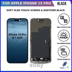 Soft OLED Screen For Apple iPhone 15 Pro 6.1 Display Touch Screen Digitizer