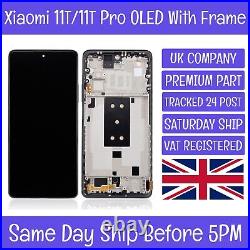 Xiaomi 11T/11T Pro Replacement OLED LCD Display Screen Touch Digitizer With Frame