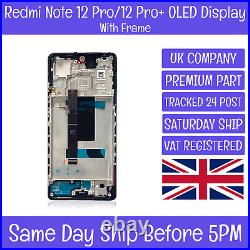 Xiaomi Redmi Note 12 Pro/ Pro+ 5G OLED LCD Screen Display Touch Digitizer+Frame